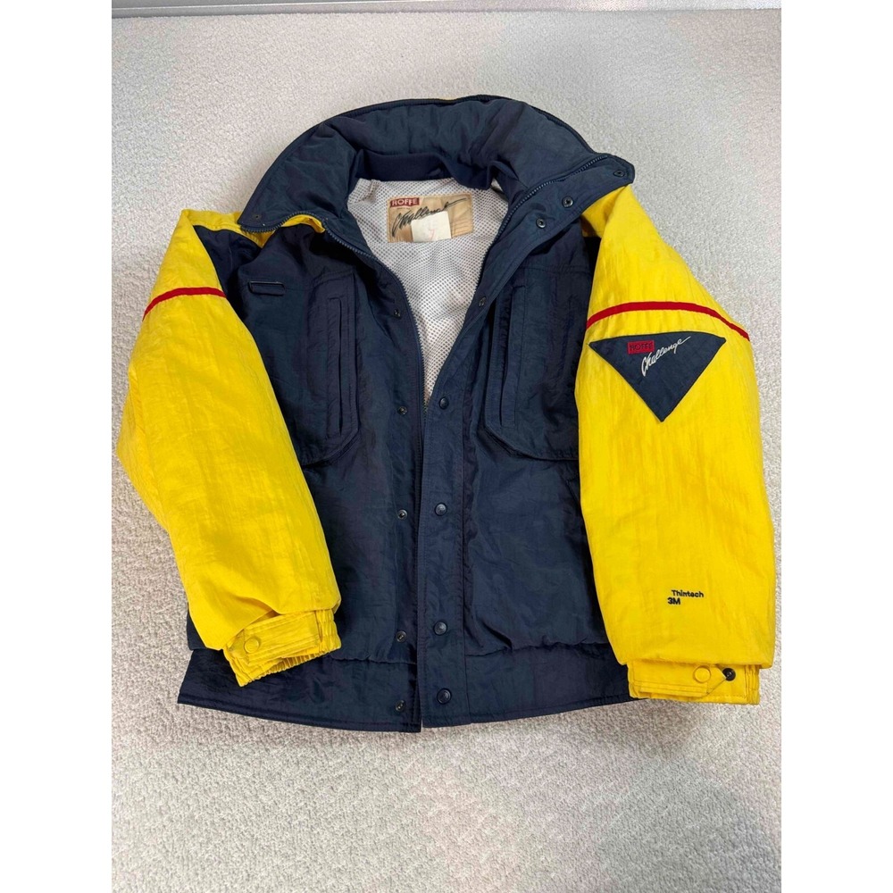 Vintage Roffe Challenge Mens Full Zip Snap USA Made Navy‎ Blue Ski Jacket Small